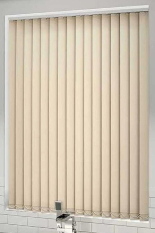 Krem Pvc Dikey Perde Döndürülebilen Tam Açık Ya Da Tam Kapalı Pvc Dikey