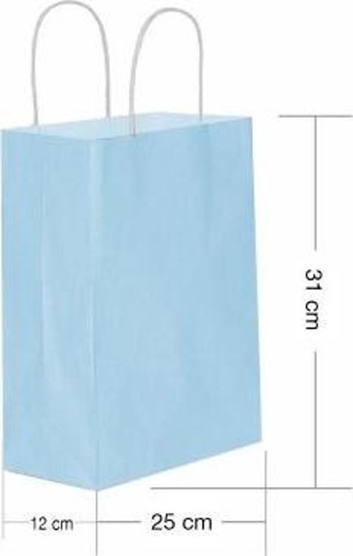 Roll-Up Kraft Çanta Açık Mavi Orta Boy 25x31cm 25li
