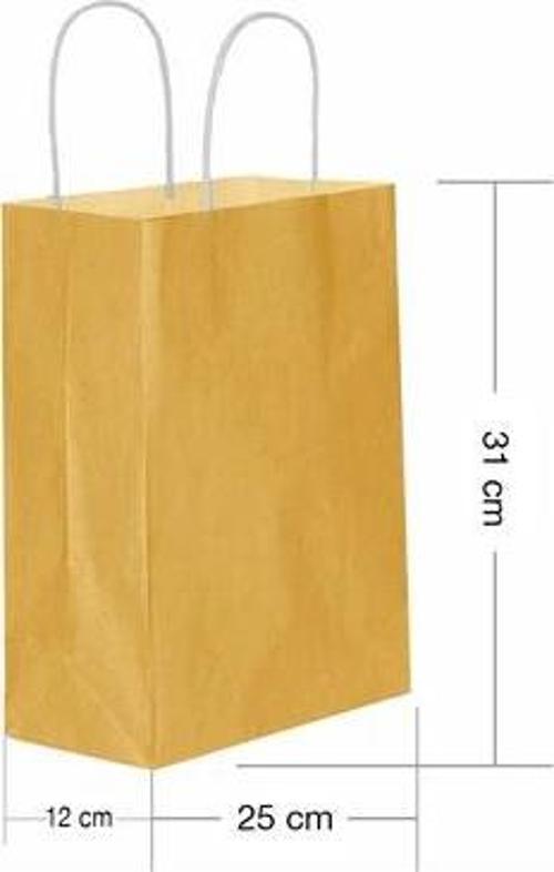 Roll-Up Kraft Çanta Altın Orta Boy 25x31cm 25li
