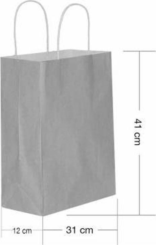 Roll-Up Kraft Çanta Gümüş Büyük Boy 31x41cm 25li
