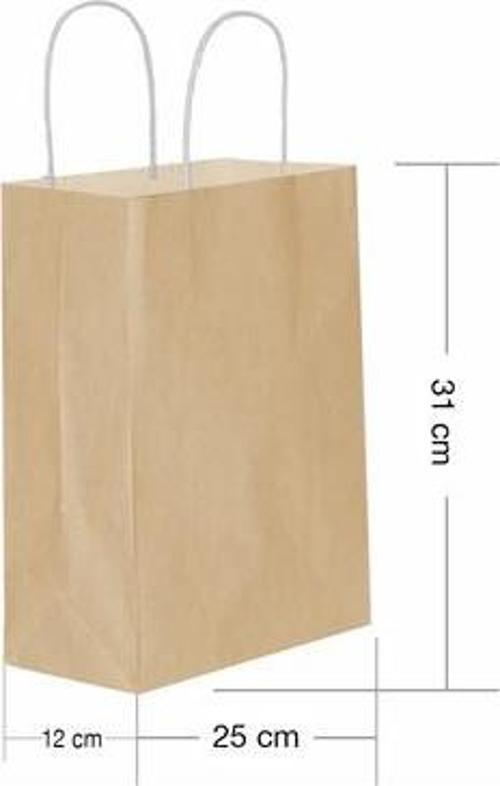 Roll-Up Kraft Çanta Naturel Orta Boy 25x31cm 25li

