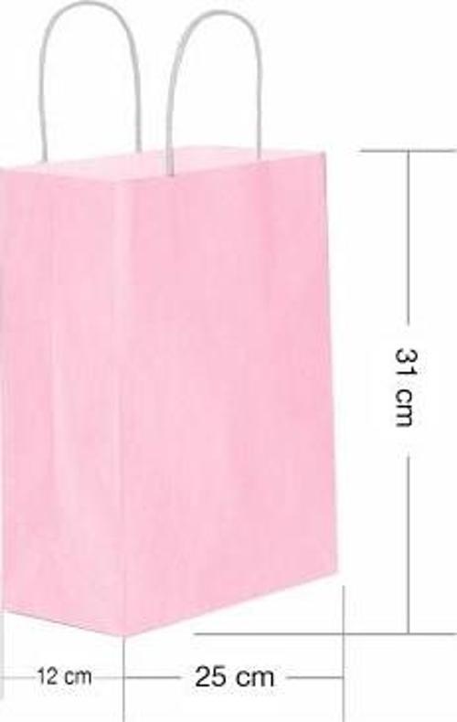 Roll-Up Kraft Çanta Pembe Orta Boy 25x31cm 25li
