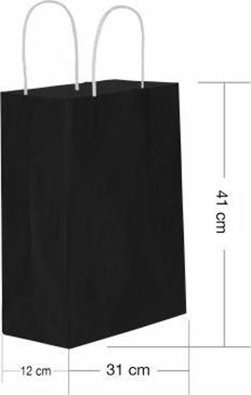 Roll-Up Kraft Çanta Siyah Büyük Boy 31x41cm 25li
