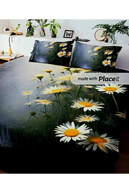 ÖZEL TASARIM ÇİFT KİŞİLİK NEVRESİM TAKIMI 240X260 CM PAMUK SATEN ANTİBAKTERİYEL PAPATYA
