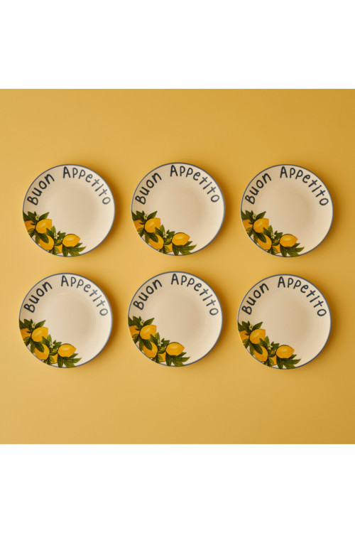 Lemoncello Porselen 6'lı Pasta Tabağı Seti (19 cm)