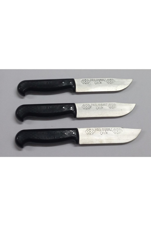 Oğlu Bıcak / 3adetmutfak Plastik Saplı Bıcak Uzunluk 23 Cm