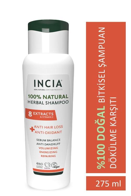%100 Doğal Saç Dökülmesine Karşı Etkili Şampuan 8 Değerli Bitki Ekstresi Vegan 275 ml