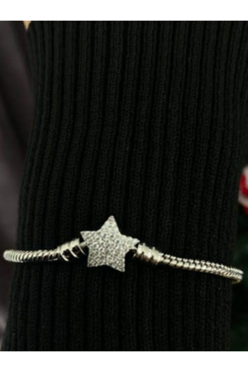 Pndora Modeli Taşlı Yıldız Charm Bileklik