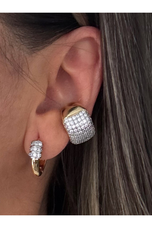 Özel Seri Taşlı Kalın Halka Earcuff (Kıkırdak Küpesi)