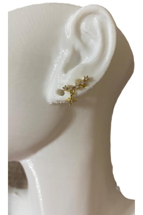 ZİRKON TAŞLI YILDIZ TASARIM TRAGUS HELIX KIKIRDAK PEARSING KÜPE *1ADET*