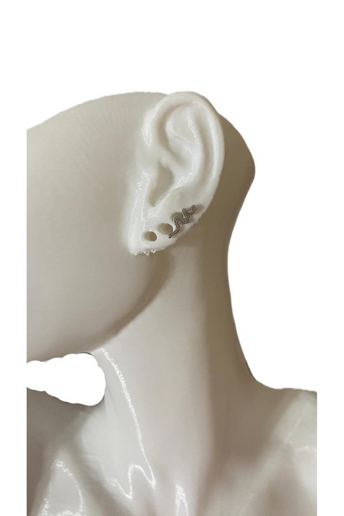 TAŞLI YILAN TASARIM KIKIRDAK TRAGUS HELİX PEARSİNG KÜPE