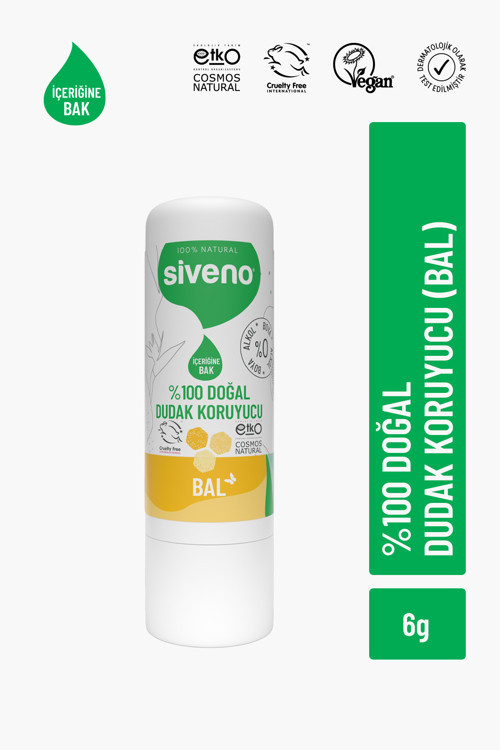 %100 Doğal Dudak Koruyucu Bal Bitkisel Lip Balm Dudak Kremi Nemlendirici Parlatıcı Onarıcı 6 gr