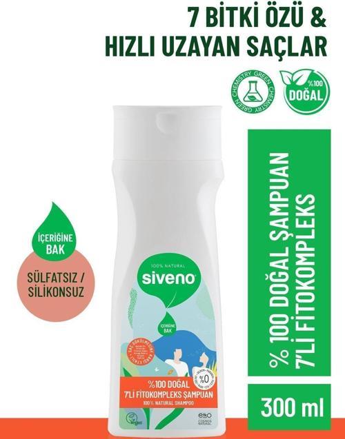 %100 Doğal Fitokompleks Şampuan 7 Değerli Bitki Yoğun Dökülme Karşıtı Dolgunlaştırıcı 300 ml