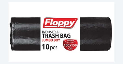 ŞeyliŞeyler - Floppy Jumbo Sanayi Tipi Çöp Poşeti 100x150 cm Siyah 10’lu 2 Koli (20 Rulo)