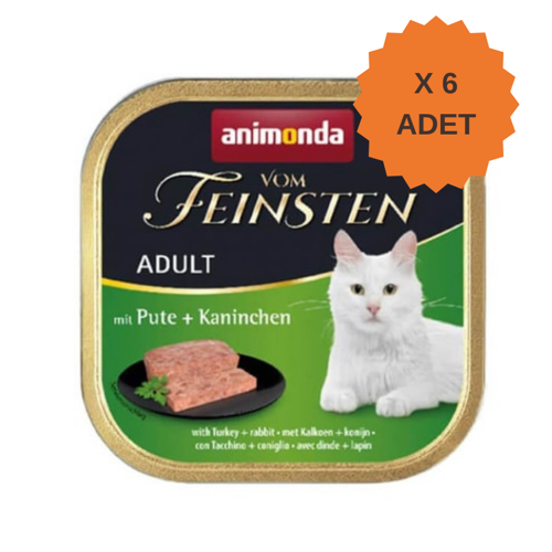 Vom Feinsten Hindili ve Tavşanlı Yetişkin Kedi Konservesi 100Gr X 6 Adet