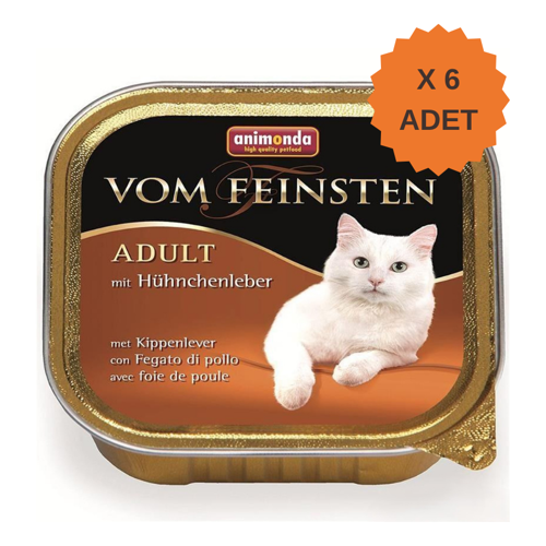 Vom Feinsten Tavuklu ve Ciğerli Yetişkin Kedi Konservesi 100Gr X 6 Adet