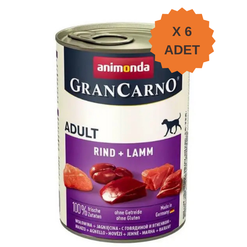 GranCarno Sığırlı ve Kuzulu Yetişkin Köpek Konservesi 400Gr X 6 Adet