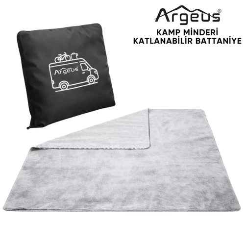 Kamp Minderi & Katlanabilir Polar Kamp Battaniyesi - Argeus - Siyah