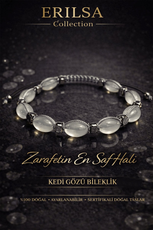 Sertifikalı Kedi Gözü Bileklik - 10mm Tombul Beyzi Fosforlu Gece Parlayan Akrilik Makrome