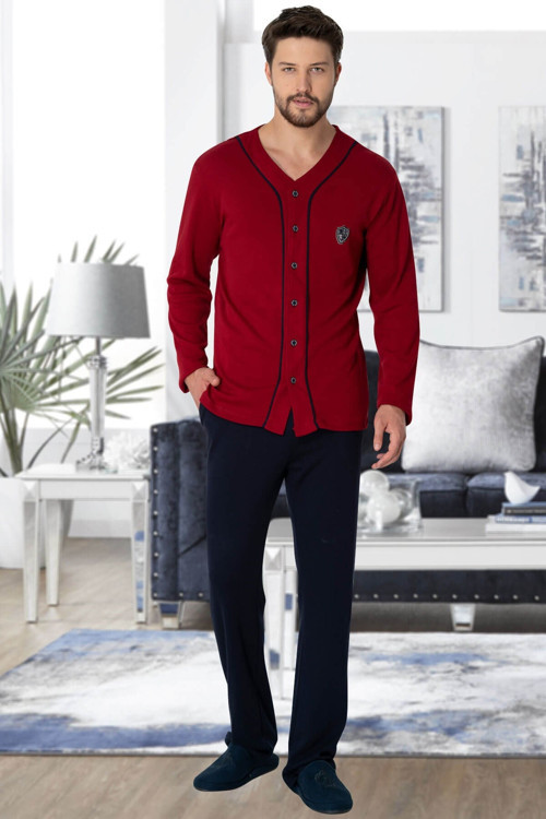 Mecit 2764 Bordo Büyük Beden Erkek Pijama Takımı
