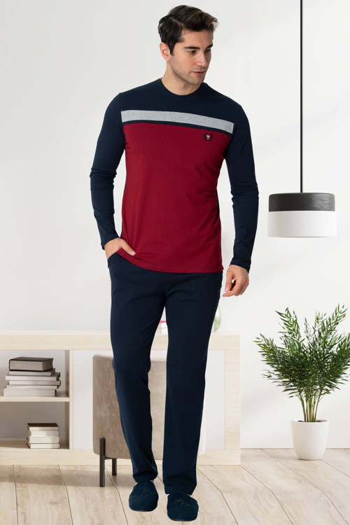 Mecit 2770 Bordo Büyük Beden Erkek Pijama Takımı