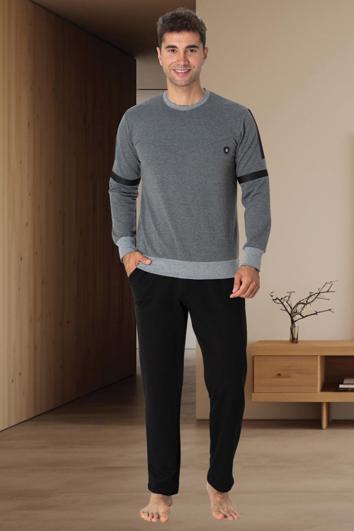 Mecit 2795 Gri Büyük Beden Erkek Pijama Takımı