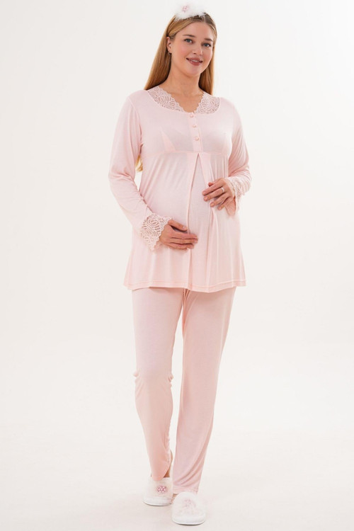 Mecit 5808 Pudra Hamile Lohusa Pijama Takımı