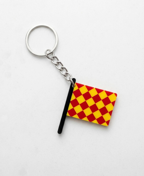 Hakem Anahtarlık, Bayrak Anahtarlık, Damalı, 4x3cm