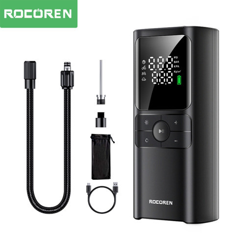 150 Psi Hava Pompası 4000 Mah Şarjlı Taşınabilir Araç Lastik Bisiklet Top Şişirme Powerbank Led Lamba Lcd Ekran