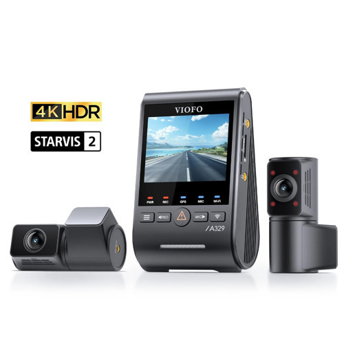 A329S 3 Kameralı Ön+Arka+İç 4K+2K+2K Wi-Fi 6 HDR Sony STARVIS 2 Sensör GPS'li SSD Destekli Araç Kamerası