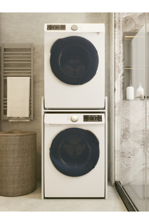 Çamaşır Makinesi Dolabı Kurutma Makinesi Dolabı Parlak Beyaz Modern Banyo Dolabı