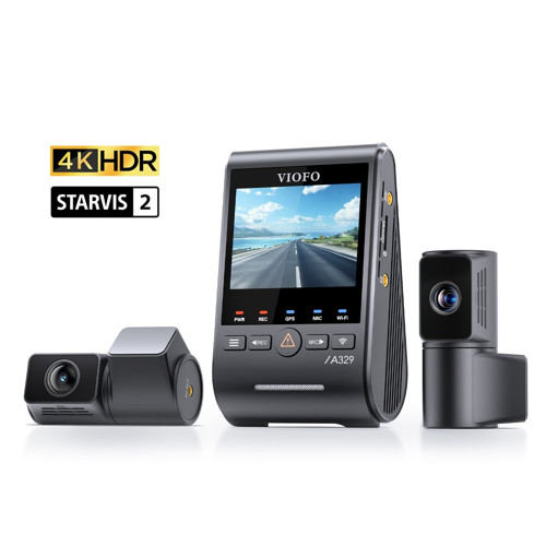 A329T 3 Kameralı Ön+Telefoto+Arka 4K+2K+2K Wi-Fi 6 HDR Sony STARVIS 2 Sensör GPS'li SSD Destekli Araç Kamerası