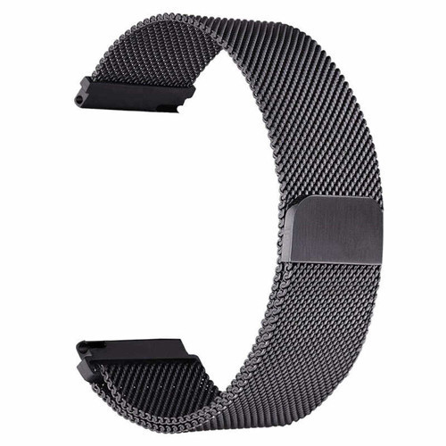 Gear S2 (20mm) Uyumlu KRD-12 Metal MKST Kordon-Siyah