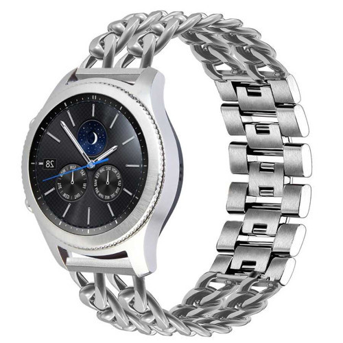 Maks Technology Galaxy Watch 46mm (22mm) Uyumlu KRD-17 Metal MKST Kordon-Gümüş