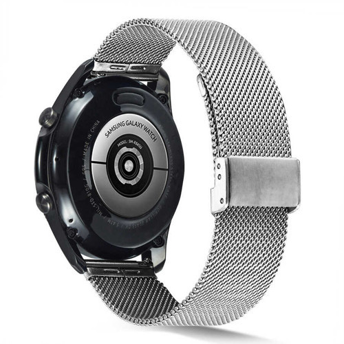 Gear S3 Uyumlu KRD-45 22mm Metal MKST Kordon-Gümüş