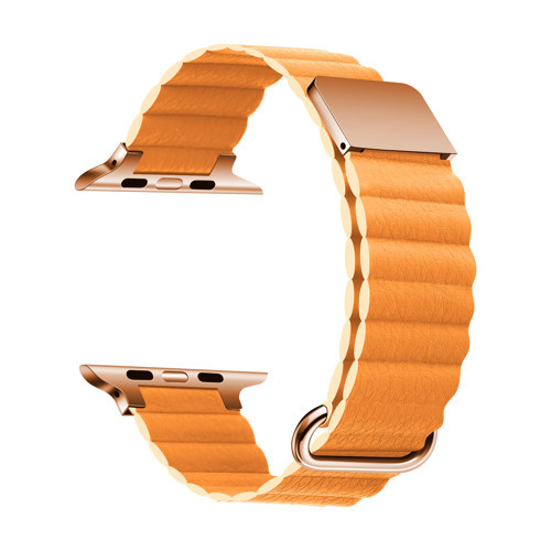 Maks Technology Watch 38mm Uyumlu KRD-78 PU Deri Kordon Strap Kayış MKST- Turuncu