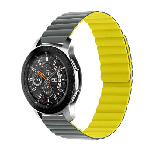 Amazfit Pace Uyumlu KRD-52 MKST Kordon-Gri-Sarı
