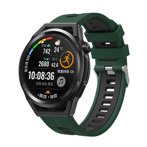 Galaxy Watch Active 2 44mm KRD-55 Uyumlu MKST Kordon-Yeşil-Siyah