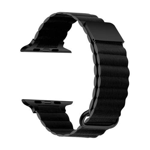 Maks Technology Watch 44mm Uyumlu KRD-78 PU Deri Kordon Strap Kayış MKST- Siyah