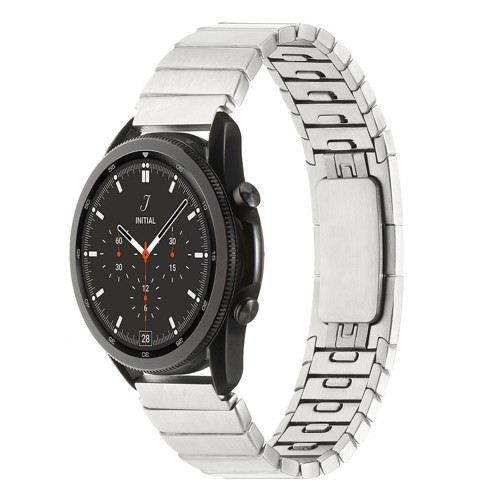 Galaxy Watch 46mm Uyumlu KRD-82 22mm Metal MKST Kordon-Gümüş