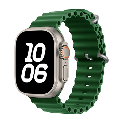 Watch 44mm Uyumlu KRD-75 Uyumlu MKST Kordon-Koyu Yeşil