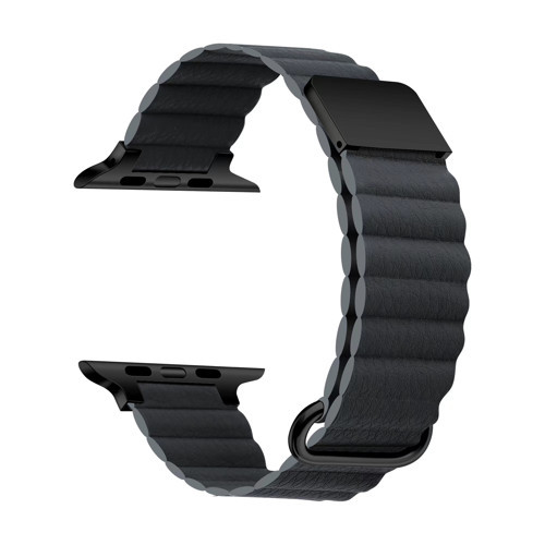 Maks Technology Watch 40mm Uyumlu KRD-78 PU Deri Kordon Strap Kayış MKST- Koyu Gri