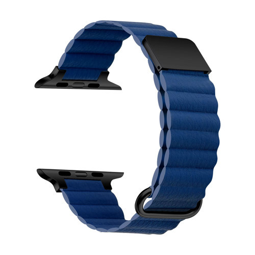 Maks Technology Watch 44mm Uyumlu KRD-78 PU Deri Kordon Strap Kayış MKST- Lacivert