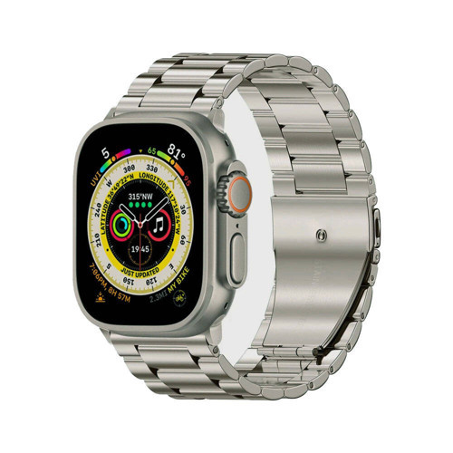 Watch Ultra 49mm Uyumlu KRD-93 Metal MKST Kordon-Titanyum