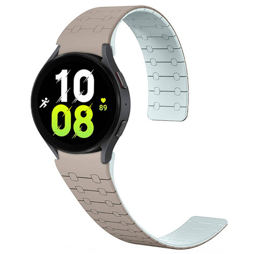 Galaxy Watch 5 44mm MKST KRD-111 20mm Çizgili Desenli Silikon Kordon-Haki