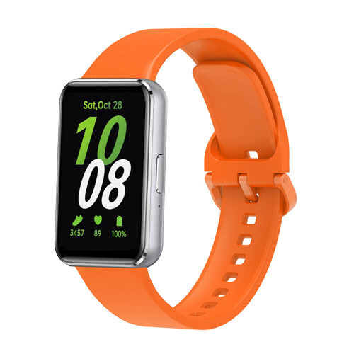 Galaxy Fit 3 Silikon Kordon MKST KRD-110 Strap Kayış-Turuncu