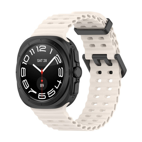 Galaxy Watch Ultra 47mm MKST KRD-118 Tırtıklı Tasarım Silikon Kordon-Starlight