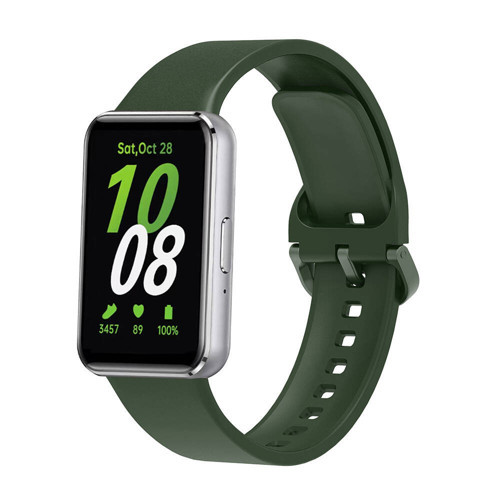 Galaxy Fit 3 Silikon Kordon MKST KRD-110 Strap Kayış-Koyu Yeşil
