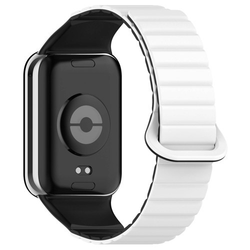 Mi Band 8 Pro Silikon Kordon MKST KRD-105 Strap Kayış-Beyaz-Siyah