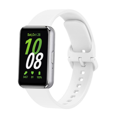 Galaxy Fit 3 Silikon Kordon MKST KRD-110 Strap Kayış-Beyaz
